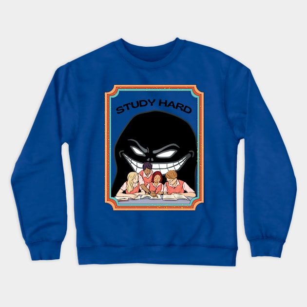 Study Hard retro Crewneck Sweatshirt by Santag